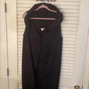 Luukaa Black Button Yolked Tan Abstract Swirl Design Long Tunic Sleeveless Vest